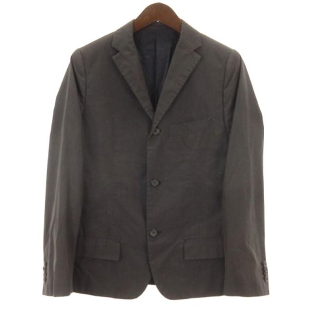 【中古】ジルサンダー JIL SANDER テーラードジャケット シングル ストライプ ブラック 46 ■GY62 メンズ