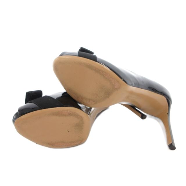 【中古】サルヴァトーレフェラガモ Salvatore Ferragamo ヴァラリボン パンプス ハイヒール オープントゥ 7.5 黒_5