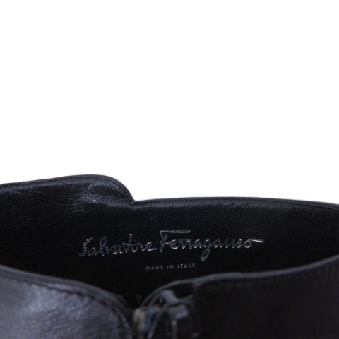 【中古】サルヴァトーレフェラガモ Salvatore Ferragamo ロングブーツ レザー ブラック 6 23.5cm ■GY62 レディース_6
