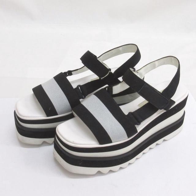 【中古】ステラマッカートニー STELLA McCARTNEY エリス プラットフォーム サンダル 厚底 ホワイト 37 24cm ■GY62