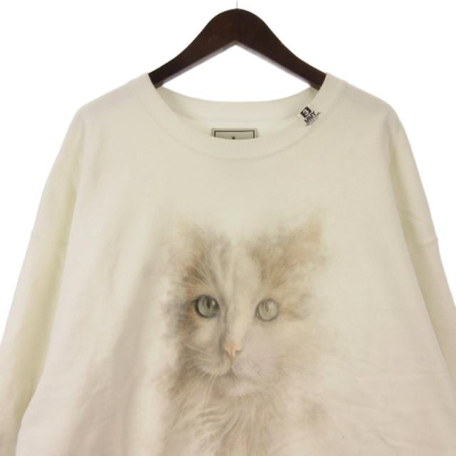 【中古】ミハラヤスヒロ MIHARA YASUHIRO Cat Printed Sweatshirt キャット プリント スウェット トレーナー ホワイト 48_1