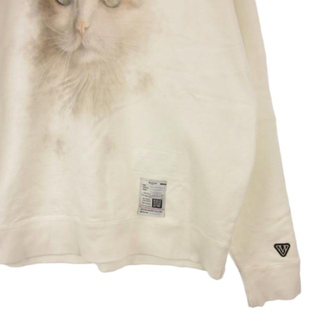 【中古】ミハラヤスヒロ MIHARA YASUHIRO Cat Printed Sweatshirt キャット プリント スウェット トレーナー ホワイト 48_2