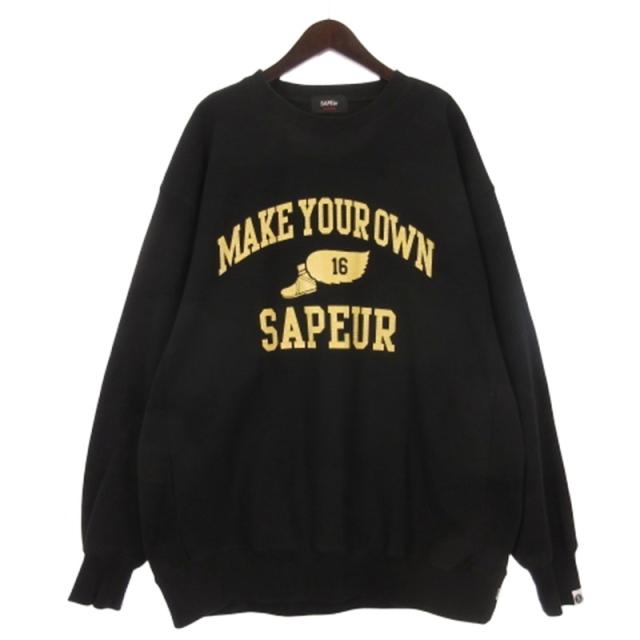 【中古】SAPEur 刷り上げる 調教師 流汗 裏起毛 黒いこと XXL メンズ