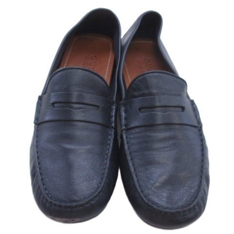 【中古】グッチ GUCCI シャリーライン ドライビングシューズ ブラック 7.5 ■GY62 メンズ