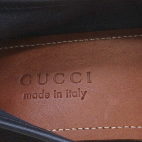 【中古】グッチ GUCCI シャリーライン ドライビングシューズ ブラック 7.5 ■GY62 メンズ