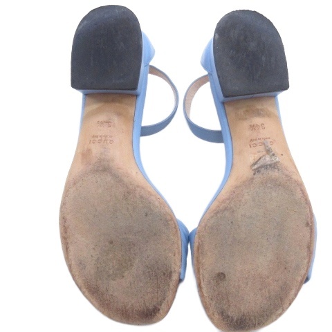 【中古】グッチ GUCCI ホースビット サンダル ローヒール ライトブルー 34 ■GY62 レディース_5