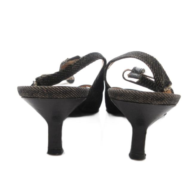 【中古】シャネル CHANEL ミュール ポインテッドトゥ ピン踵 37 黒 黒いこと /FF ■GY62 レディース