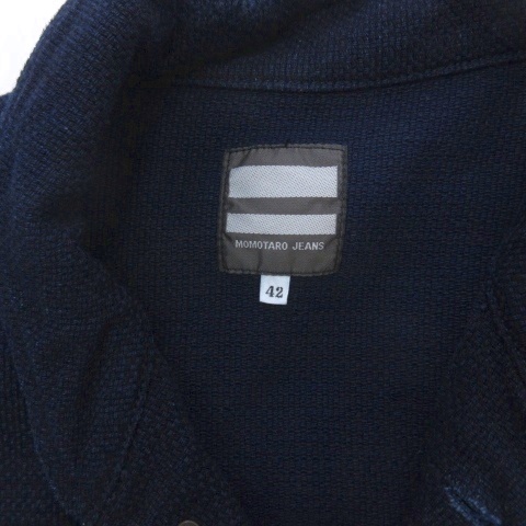 【中古】桃太郎ジーンズ MOMOTARO JEANS ドビー カバーオール ジャケット 42 インディゴ メンズ_5