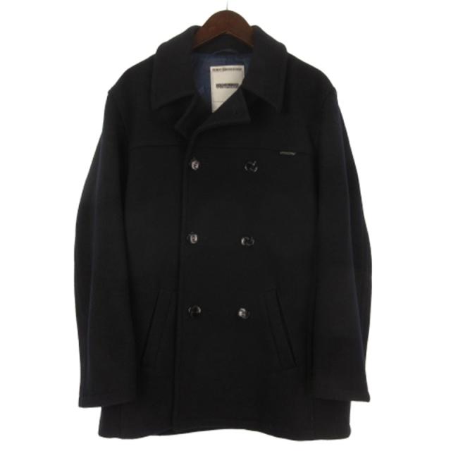 【中古】ネイバーフッド NEIGHBORHOOD ウール Pコート ネイビー M ■GY74 メンズ