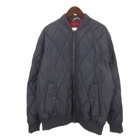 【中古】未使用品 トミーヒルフィガー TOMMY HILFIGER JEANS 中綿 ジャケット ブルゾン Ｌ ネイビー ■GY74 メンズ