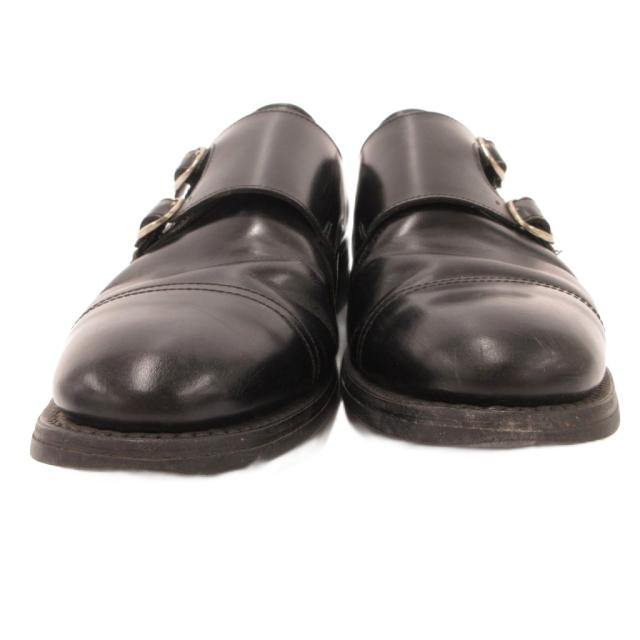 【中古】サンダース SANDERS ビジネスシューズ ダブルモンク ストレートチップ レザー 黒 ブラック /JS ■GY74 メンズ_1