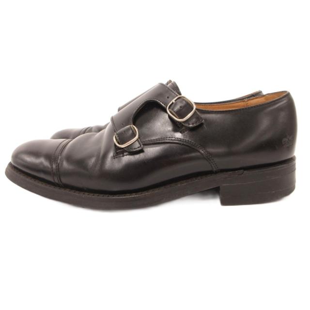 【中古】サンダース SANDERS ビジネスシューズ ダブルモンク ストレートチップ レザー 黒 ブラック /JS ■GY74 メンズ_2