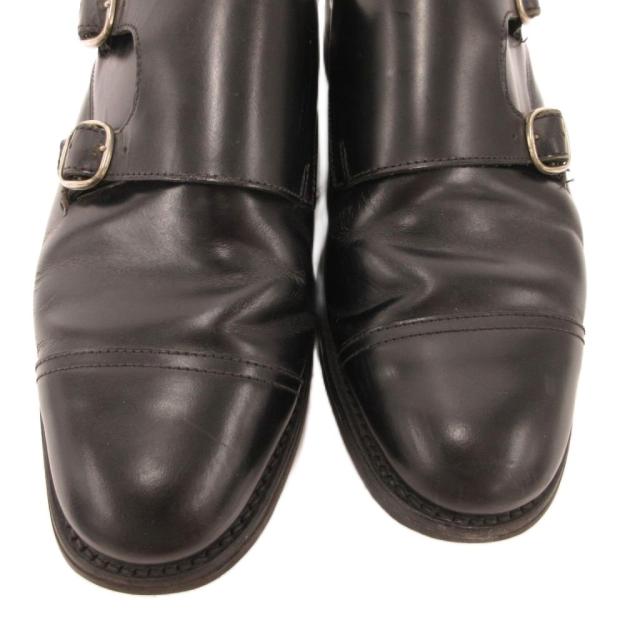 【中古】サンダース SANDERS ビジネスシューズ ダブルモンク ストレートチップ レザー 黒 ブラック /JS ■GY74 メンズ_6