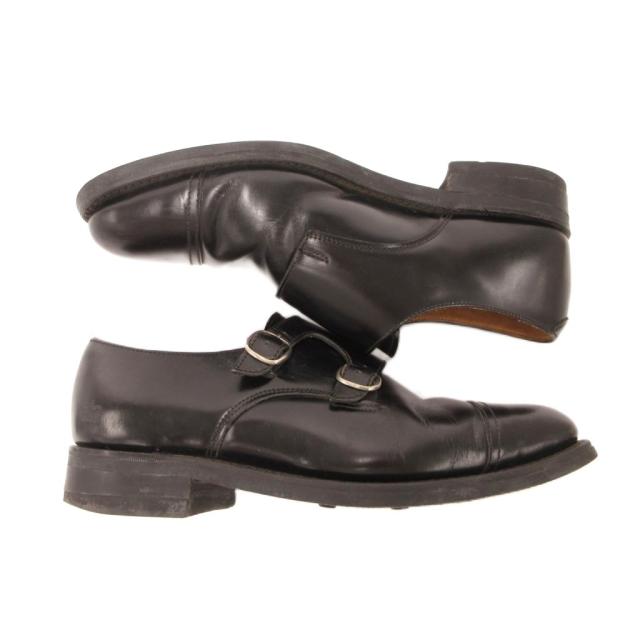 【中古】サンダース SANDERS ビジネスシューズ ダブルモンク ストレートチップ レザー 黒 ブラック /JS ■GY74 メンズ_8