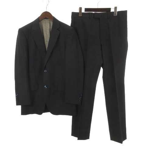 【中古】リキエスタ RICHIESTA SCABAL セットアップ スーツ ジャケット パンツ ストライプ ネイビー 260515E メンズ