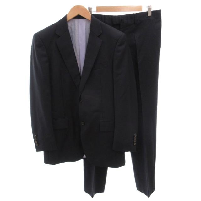 【中古】RICHIESTA エルメネジルドゼニア セットアップ スーツ シングル ビジネス ジャケット パンツ ウール 紺