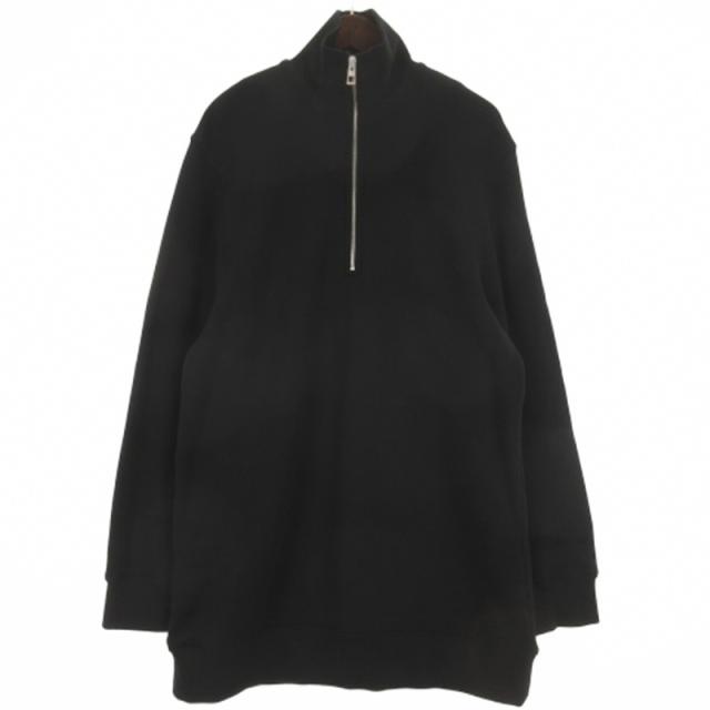 【中古】ロエベ LOEWE ハーフジップ スウェット トレーナー アナグラム 裏毛 カシミヤミックス ブラック M ☆AA★