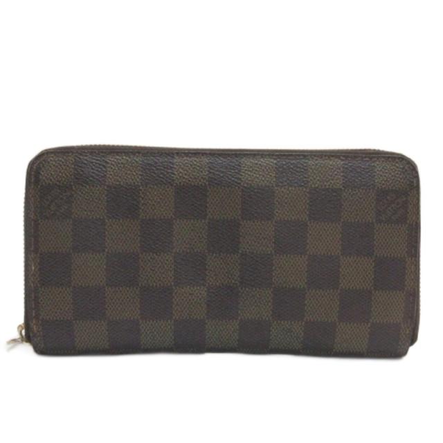 【中古】ルイヴィトン LOUIS VUITTON ダミエ ジッピーウォレット 長財布 N60015 ブラウン メンズ レディース