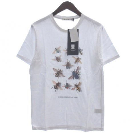 【中古】未使用品 アンダーカバー UNDERCOVER Tシャツ 半袖 UCP3802 昆虫プリント ホワイト 2 メンズ