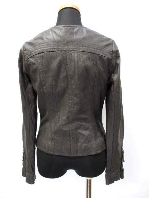 中古 ビッキー Vicky ノーカラー レザー ライダースジャケット 革ジャン ダークグレー 1 レディースの通販はau Pay マーケット ブランド古着のベクトル
