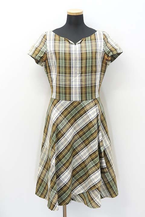 中古 ヨークランド Yorkland ショートスリーブ コットン リネン チェック ロング ワンピース 9ar の通販はau Pay マーケット ブランド古着のベクトル