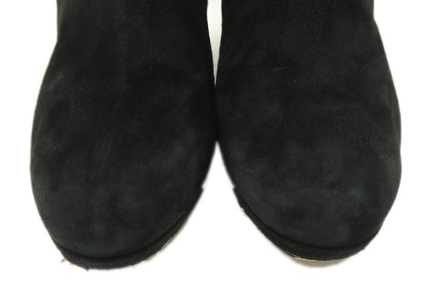 【中古】クリスチャンルブタン Christian louboutin BOTALILI 100mm スウェード ロング ブーツ 371/2 24.5cm ブラック