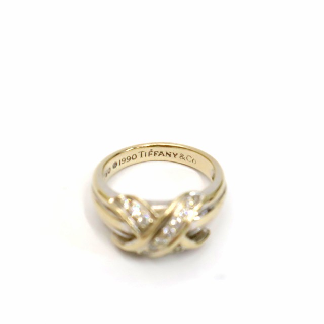 【中古】ティファニー TIFFANY & CO. K18 750 ホワイトゴールド シグネチャークロス ダイヤモンド リング 指輪 9号 ｜au  PAY マーケット