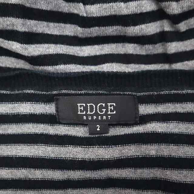 【中古】エッジ EDGE エッジ ルパート EDGE RUPERT エンブレムワッペン Vネック ボーダー ニットソー 2 M メンズ｜au PAY  マーケット