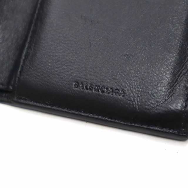 中古】バレンシアガ BALENCIAGA 694166 クロコ型押し レザー ロゴ 二