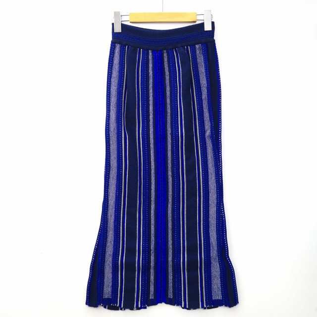 中古】マメクロゴウチ Mame Kurogouchi Stripe HAMAGURI Knit Skirt