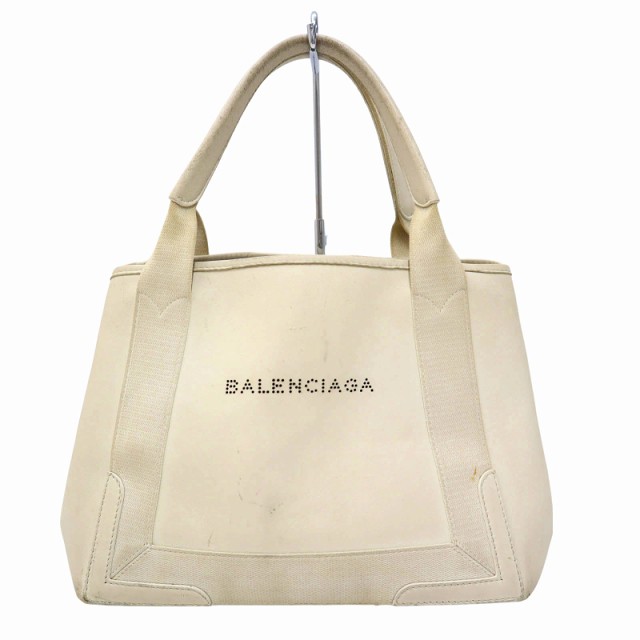 【中古】バレンシアガ BALENCIAGA 339933 レザー パンチング ロゴ カバス S トートバッグ IVORY(アイボリー)｜au PAY  マーケット