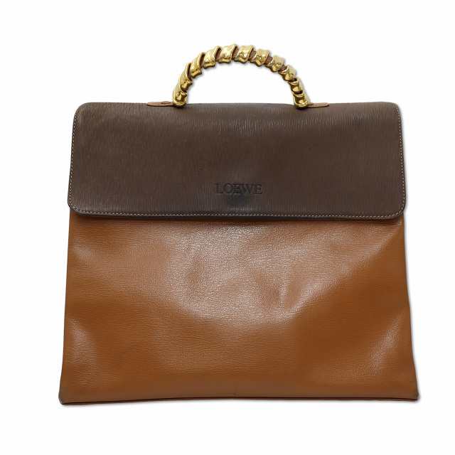 【中古】ロエベ LOEWE ヴィンテージ ベラスケス レザー ハンドバッグ ブラウン