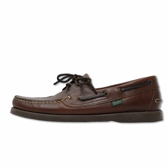 【中古】パラブーツ Paraboot HOMME 780001 BARTH/MARINE MARRON-AMERICA レザー デッキシューズ 靴 8 (26.5cm)