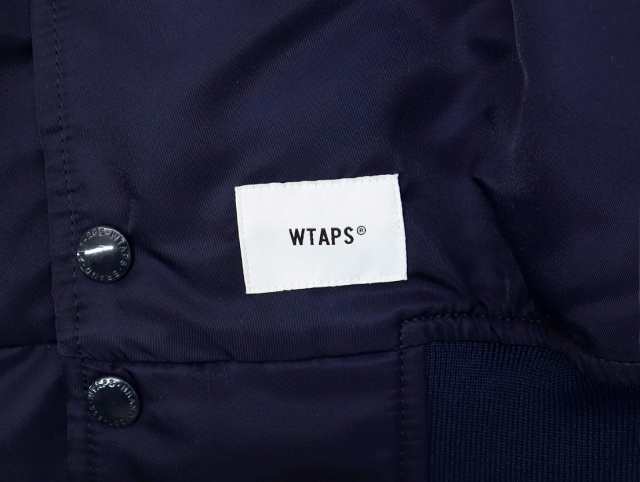 【中古】WTAPS TEAM / JACKET / NYLON. TWILL クロスボーン刺繍 ナイロン 中綿 ジャケット ブルゾン 03(L) NAVY