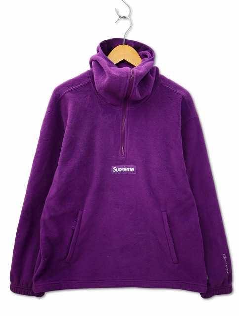 【中古】SUPREME Polartec Facemask Half Zip Hooded Sweatshirt フーディー プルオーバー フリース M