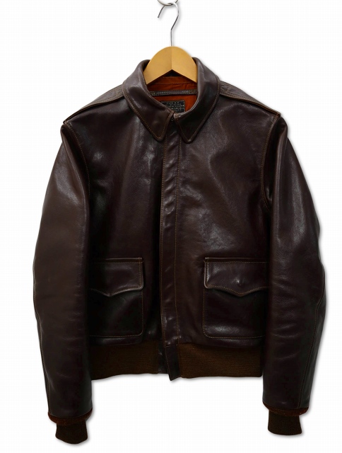 【中古】THE FEW ザ・フュー PERRY SPORTSWEAR A-2 カウハイド ジップ フライトジャケット 36(S) BROWN(ブラウン)の通販は