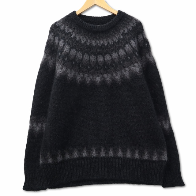 【中古】バトナー BN-22FM-048 MOHAIR NORDIC CREW NECK モヘア ノルディック クルーネック ニットセーター 3の通販は