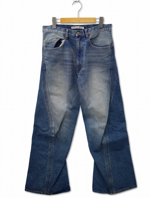 中古】NVRFRGT ネバーフォーゲット 3D TWISTED WIDE LEG JEANS 3D 
