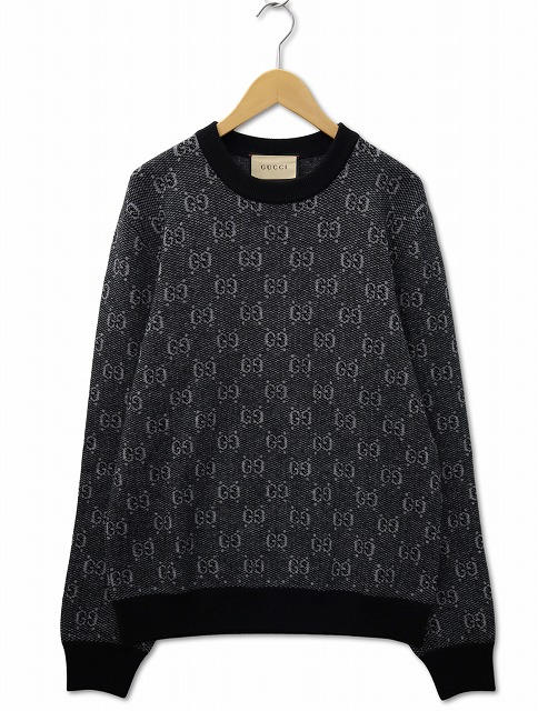 中古】グッチ GUCCI 761549 クルーネック GG ウール ジャガード 中古】グッチ GUCCI 761549 クルーネック GG ウール ジャガード
