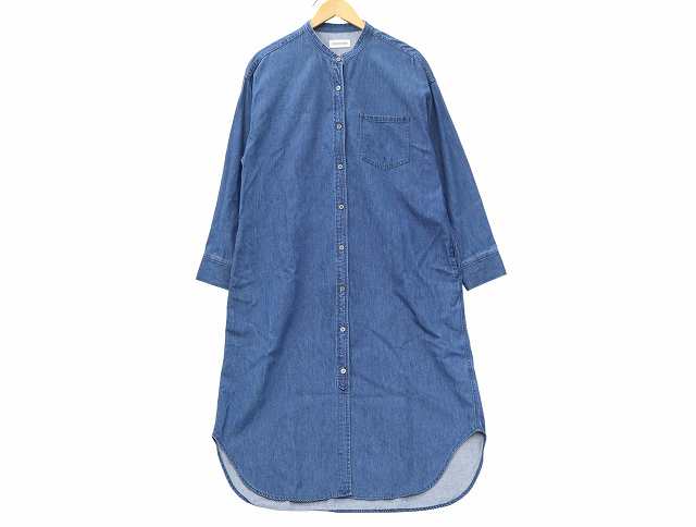 【中古】23区 DENIM ライトダンガリー デニム シャツ ロング ワンピース 大きいサイズ 46(XXL) INDIGO(インディゴ)の通販は