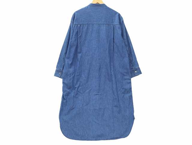 【中古】23区 DENIM ライトダンガリー デニム シャツ ロング ワンピース 大きいサイズ 46(XXL) INDIGO(インディゴ)の通販は