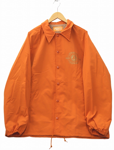 【中古】AMERICAN WANNABE TRADE MARK COACH JACKET トレードマーク コーチジャケット XL ORANGE オレンジ  メンズの通販は