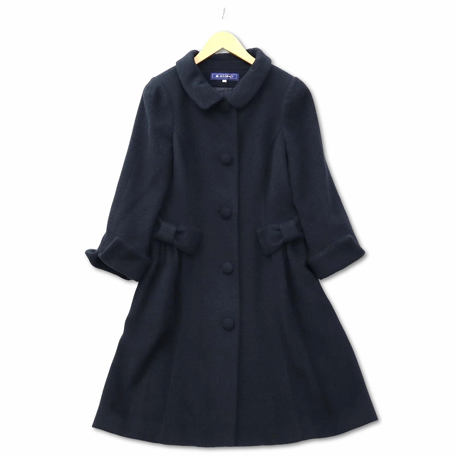 M'S GRACYエムズグレイシー リボンジャケットコート 38M 黒ブラック 美