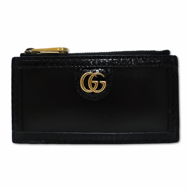 【中古】グッチ GUCCI 699349 日本限定 レザー×パイソン フラグメントケース ケース BLACK(ブラック)