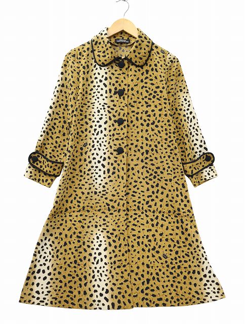 詩仙堂 トモコレクション ちりめん ステンカラー ロングコート レオパード 詩仙堂 トモコレクション ちりめん ステンカラー ロングコート レオパード