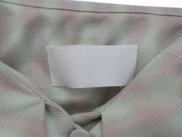 中古】マメクロゴウチ Linen Mix Ombre Check Sailor Collar Blouse 1