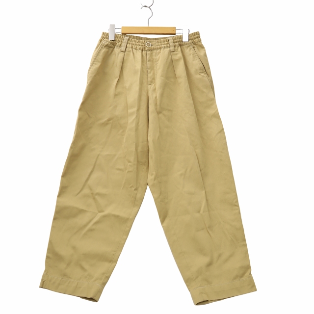【中古】マルニ MARNI コットンギャバジン シャーリング 1P テーパード パンツ 46 BEIGE ベージュ PUMU0017A2 メンズ