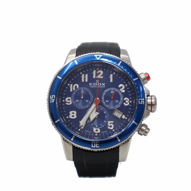 EDOX エドックス クロノラリー 腕時計 10227-3BURCA-BUB 中古】EDOX Chronorally S クロノラリー 腕時計 SILVER × BLUE