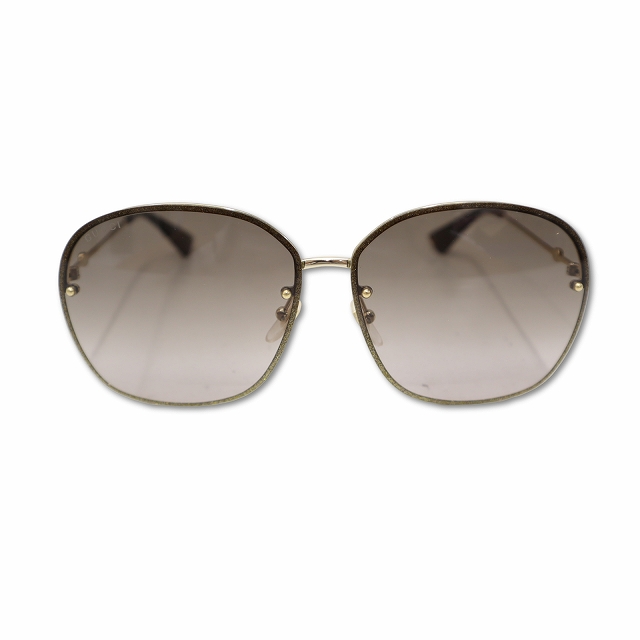 【中古】グッチ GUCCI GG0228S ビー インターロッキングG サングラス 63□12-140 GOLD(ゴールド) レディース