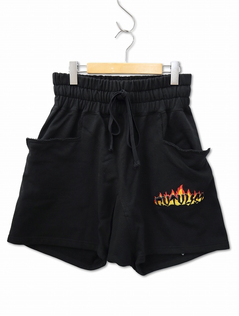 カタリストロゴ刺繍 ブラック サルエルパンツ